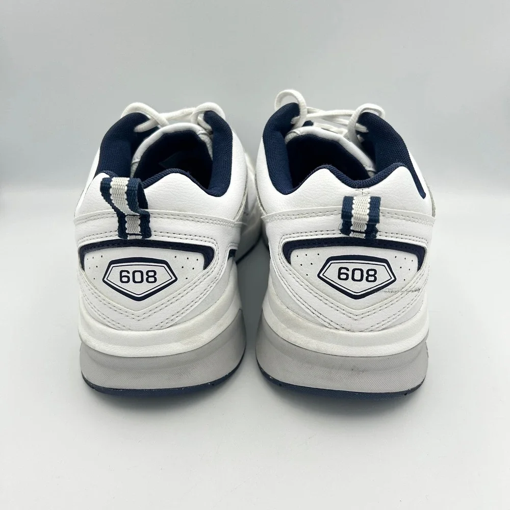 New Balance 608 Mens 13 4E Extra Wide  Leather Cross Training Shoes White Navy